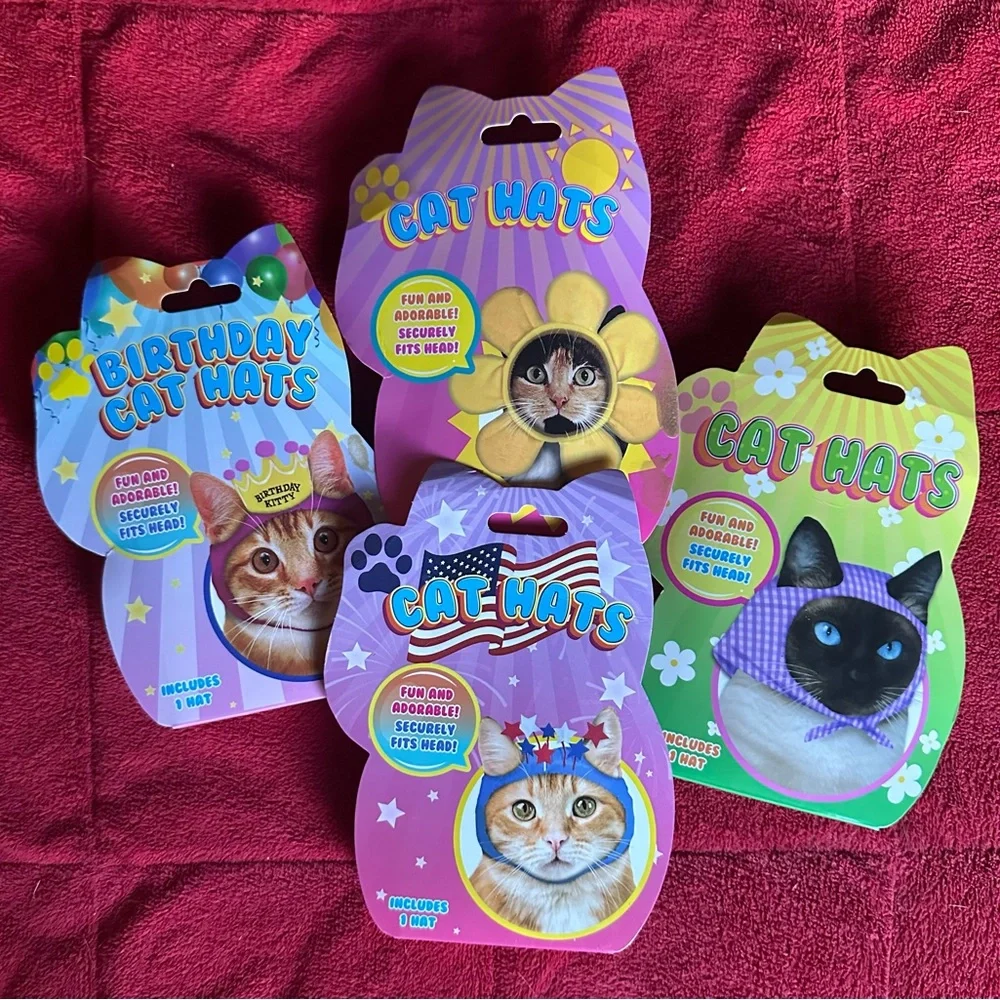 Bundle 4 Pack Fun Kitty Hats All Occasions NEW